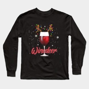 Winedeer Christmas Wine Long Sleeve T-Shirt